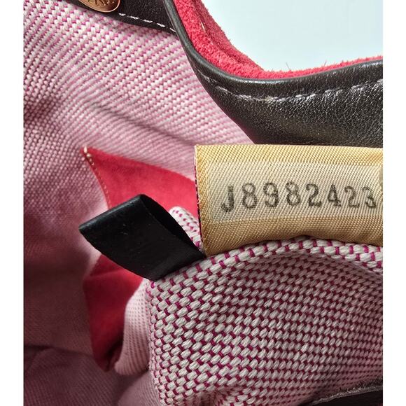 Dooney & Bourke Suede Hobo/Shoulder Handbag Purse Red Satchel Leather Strap - Picture 9 of 15